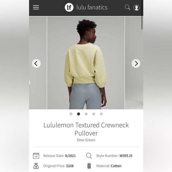 Lululemon Textured Crewneck Pullover Dew Green - Picture 2 of 9